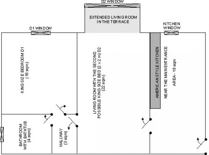 Short term Vidican apartments in Timisoara, apartment's blueprint